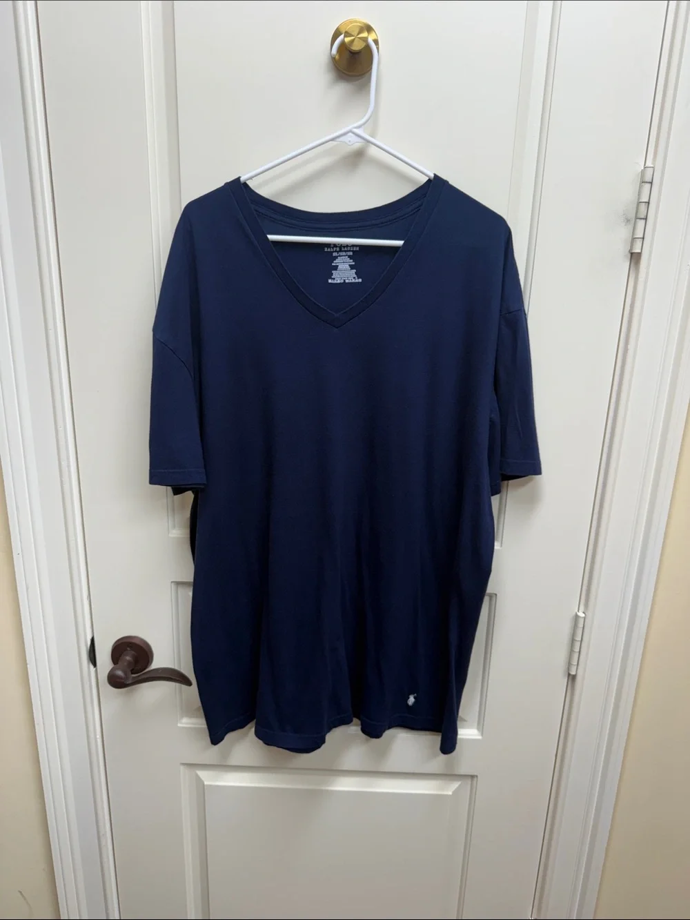 Polo by Ralph Lauren Navy V-Neck Short Sleeve Tee with Embroidered Pony